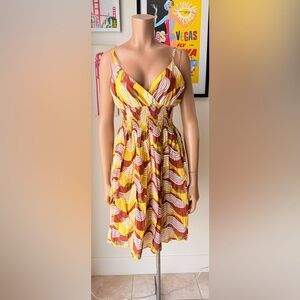NWT Speed Control Yellow and Brown Maxi Dress
